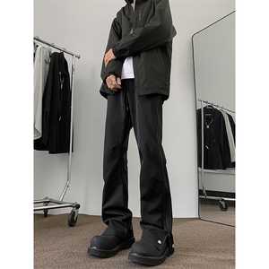 马吉拉修身弯刀微喇西裤男春秋季潮牌cleanfit宽松垂感休闲长裤子图片