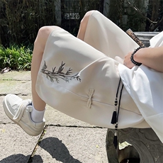 2024夏季新款潮刺绣休闲短裤男新中式西装短裤现货K7892-P32，男装牛仔裤，星座512-3