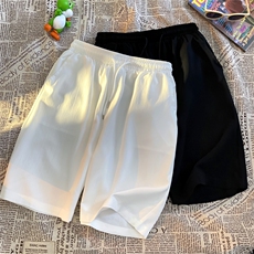 绿色冰丝速干休闲运动短裤男士家居服睡裤oversize潮牌五分裤子夏，男装牛仔裤，电商A141
