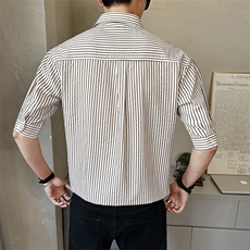 新款男士夏季中袖衬衫休闲拼接撞色衬衣潮流上衣男装C1706-P68，男装衬衫，电商A237