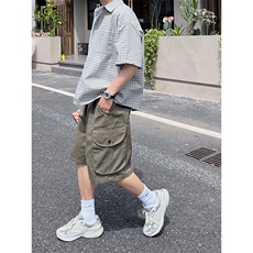 港风大码宽松休闲裤短裤工装裤五分裤A014-DY2373-P45控58，男装休闲裤，电商A014