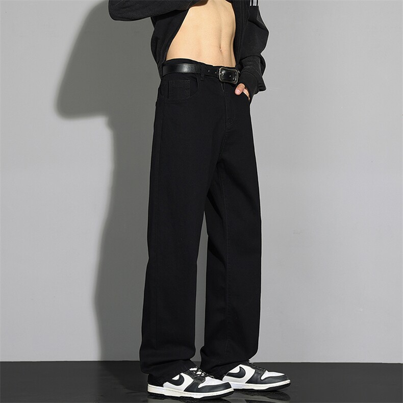 黑色直筒牛仔裤男生2026新款美式高街潮牌百搭宽松休闲裤L23-P40,男装牛仔裤,星座610（原A335）