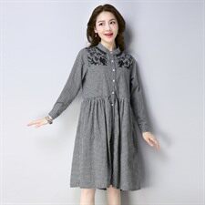 衬衫时尚中长款长袖潮流排扣纯色优雅圆领2021年春季，女装衬衫，小林双子