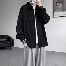 8XL-M人字纹小香风衬衫男生春秋衬衣宽松慵懒垂感外套CS29008P45，男装衬衫，电商B312