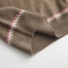 2025半高拉链提花撞色套头衫，女装针织衫/毛衣，贵皇羊绒四店