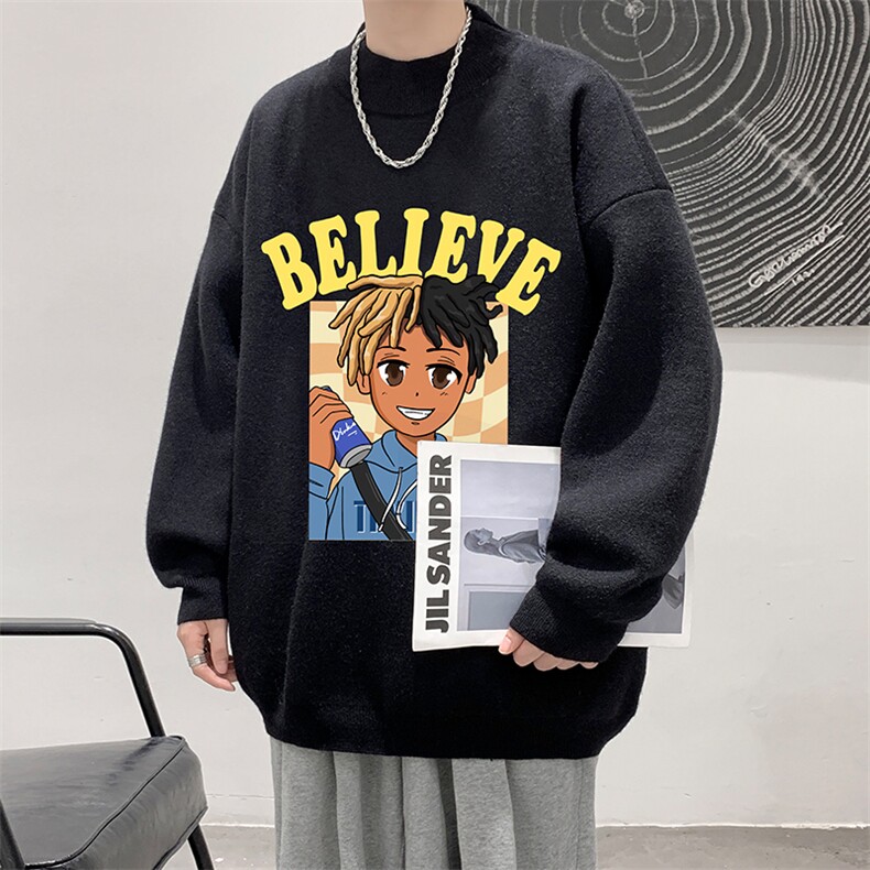 控68半高领毛衣男士大码针织衫男毛线衣男M18271-P45加绒款-P65,男装针织衫/毛衣,电商A040