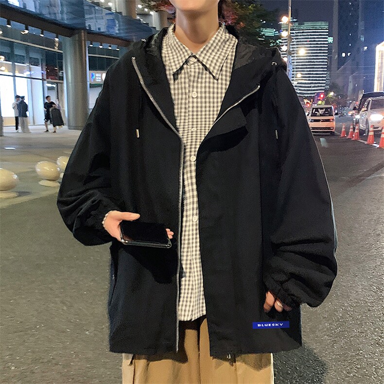 JK41202-P85加棉款-P115纯棉连帽夹克男士大码工装夹克男外套男,男装夹克,电商A040
