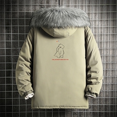 MM48140-P130冬季大毛领棉衣男士大码加厚棉袄男棉服网格，男装棉衣，电商A040A