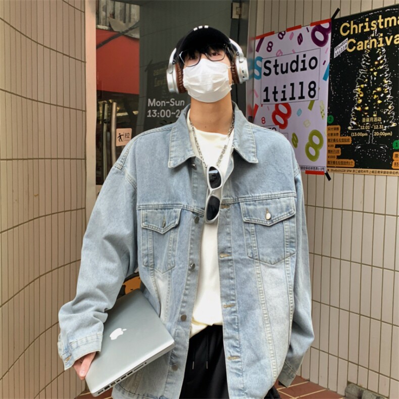 2025新款牛仔外套男痞帅高街潮牌宽松百搭休闲夹克秋季JK1030-P68,男装工装外套,星座1103-3