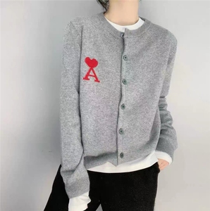 秋冬新款女圆领外搭纯色韩版毛衣外套显瘦羊毛开衫图片