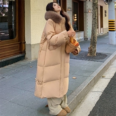 CC076-P120连帽加厚中长款大毛领羽绒棉服女显瘦外套冬季，男装棉衣，星座911-3