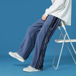 秋季蓝底休闲拉链中性风休闲裤男（现货）DS-A160-1-6649-P50图片