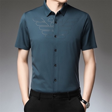 AC60011钱塘2020-3夏季男士精品短袖翻领休闲衬衫精品P65，男装衬衫，钱塘207-3