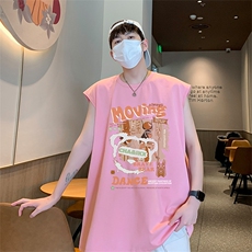 得物直播抖音品质250克重磅纯棉男无袖背心T恤T537P28控39，男装T恤，电商C408(原B339-1)