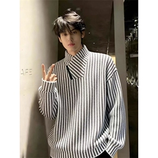 网图有货鱼骨纹斜拉链卫衣男女美式高街长袖t恤内搭A1320-P35，男装T恤，星座1505