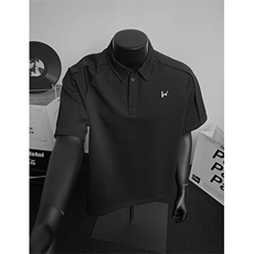 设计感夏季新款港风日系刺绣POLO领短袖T恤男XZ213-TX30-P35控68，男装T恤，星座213