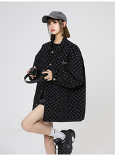 2026春季得物中性美式印花高街港风日系灯芯绒男女外套W321-P95，女装短外套，电商A170
