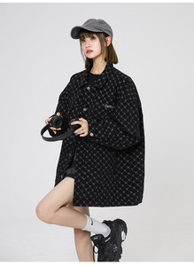 2026春季得物中性美式印花高街港风日系灯芯绒男女外套W321-P95图片