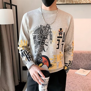 毛衣男士秋冬季加厚潮个性针织衫2024年新款圆领打底线衣男 M841图片