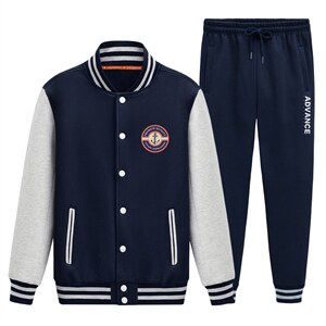 秋季新款棒球服卫衣套装情侣学生卫衣班服XZ102A-4-8687-P95图片