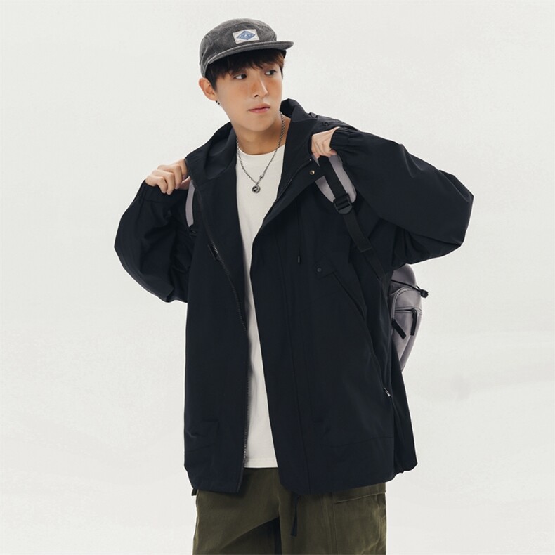 冲锋衣男高品纯色宽松夹克外套DSA157B-J90-P60,男装夹克,电商A157B