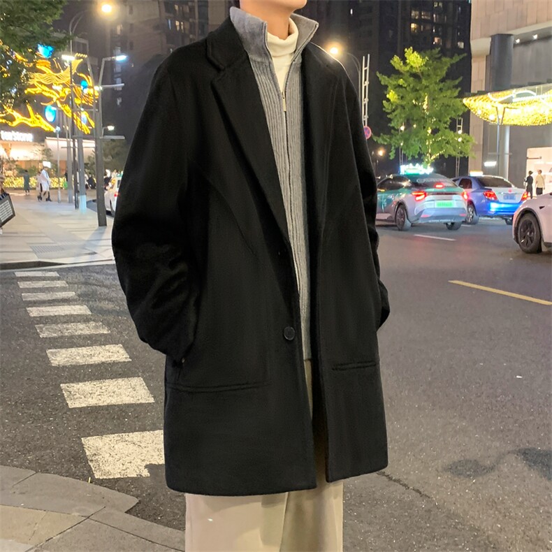 高级感羊绒大衣中长款韩版潮流西装毛呢大衣504-F59-P100控148，男装毛呢大衣，星座504