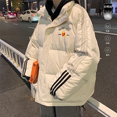 港风冬季新款织带立领羽绒服男潮宽松印花YR6117P225控298，男装羽绒服，电商A268A