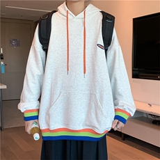 春秋新款韩版潮流开衫港风棒球服宽松百搭连帽卫衣彩条W1449-P38，男装夹克，星座512-4