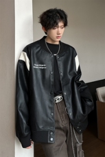 韩版潮流帅气皮衣男青年机车服皮夹克宽松外套A071-P02-P108，男装夹克，电商A071