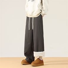 03冬季加绒加厚简约百搭休闲裤直筒裤XZ211-1-K2478-P55，男装休闲裤，星座211-1