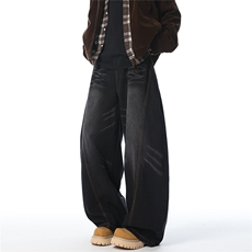 XZ1011-8515-P65控98复古拼接弯刀裤，男装休闲裤，星座B271