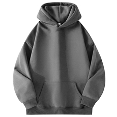 无帽绳版二开秋冬美式高街重磅曼巴棉纯色连帽卫衣外套X056，男装卫衣，电商A486