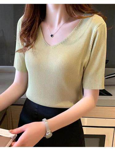 (现货)夏季新品糖果色显瘦冰丝小衫，女装，艺尚丽人