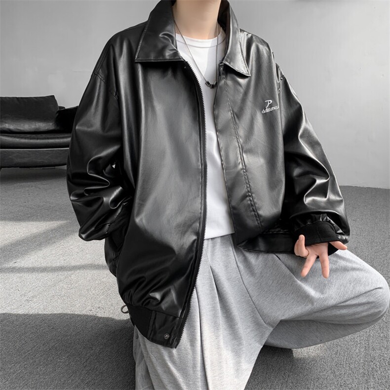 春款皮衣夹克男士2026新款美式潮牌痞帅机车高级感外套J020-P62,男装夹克,星座308B-1
