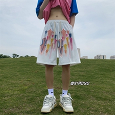 XZ616夏季新款冰丝网眼发泡星星短裤休闲五分裤TY867P35控48，男装休闲裤，星座512A（原616）