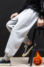 K12099-P40加绒P50束脚纯棉运动裤男士休闲裤大码宽松卫裤男，男装休闲裤，电商A040A