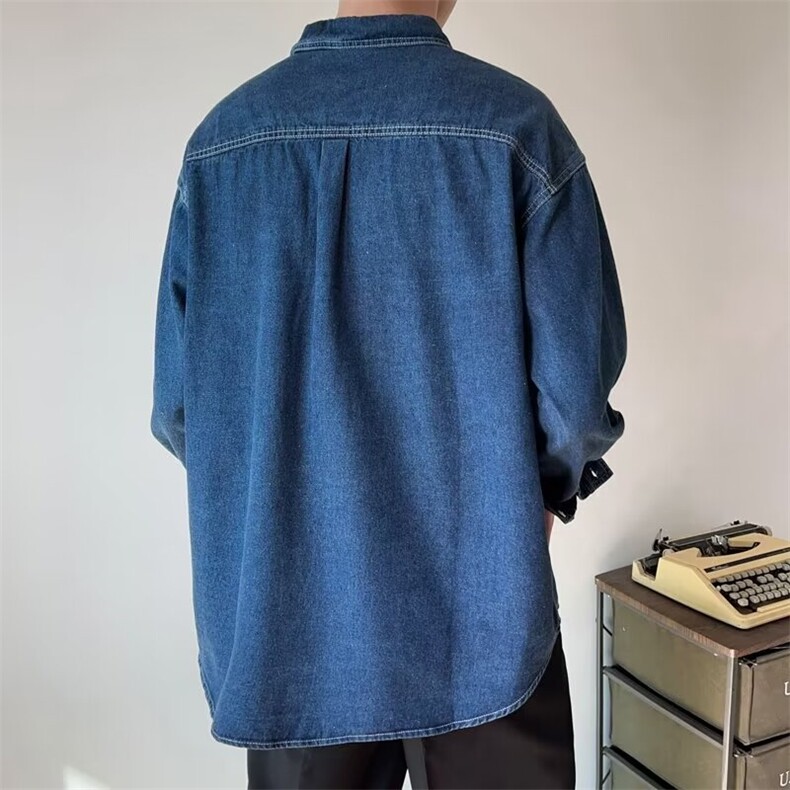 春秋衣上衣韩宽松长袖衬衫男潮水洗纯牛仔衬衣外套男衬衫CS913,男装衬衫,星座302B-2