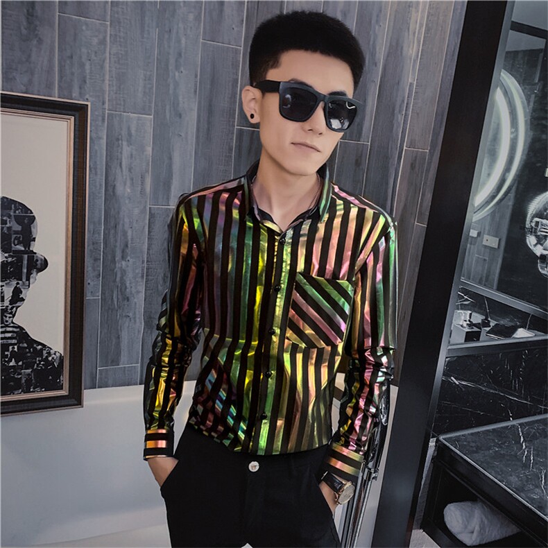 5秋长袖衬衫社会精神小伙亮色发型师个性潮男衬衣C301B-CS32,男装衬衫,电商C301B