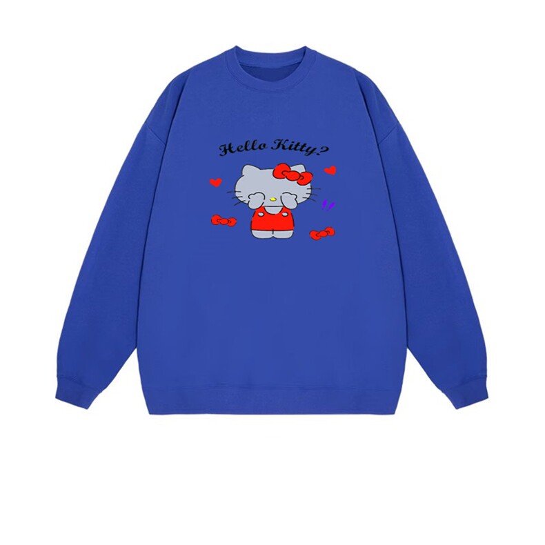 2025年秋季长袖套头通勤捂眼的凯缇猫，女装卫衣/绒衫，花可