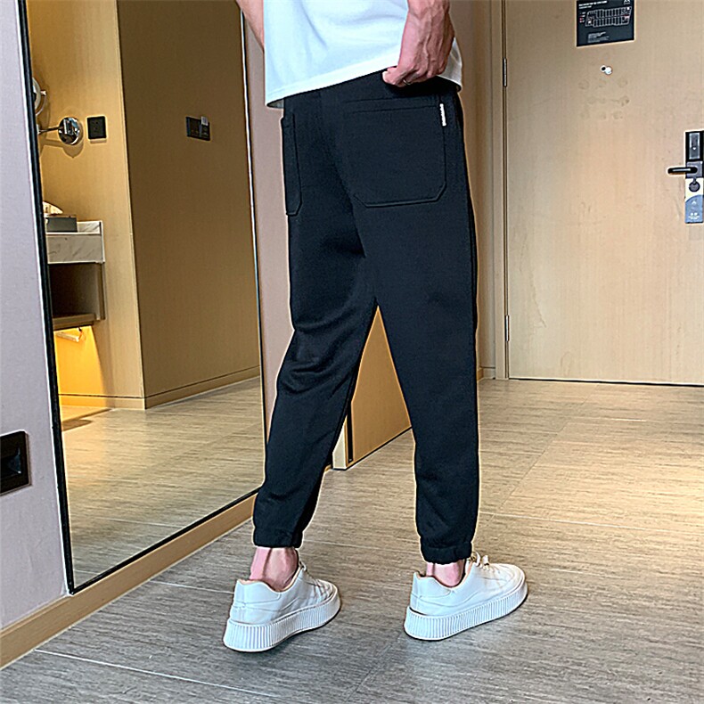 春夏新款纯色休闲裤宽松束脚大码运动裤潮社会小伙508K11P45,男装休闲裤,星座901