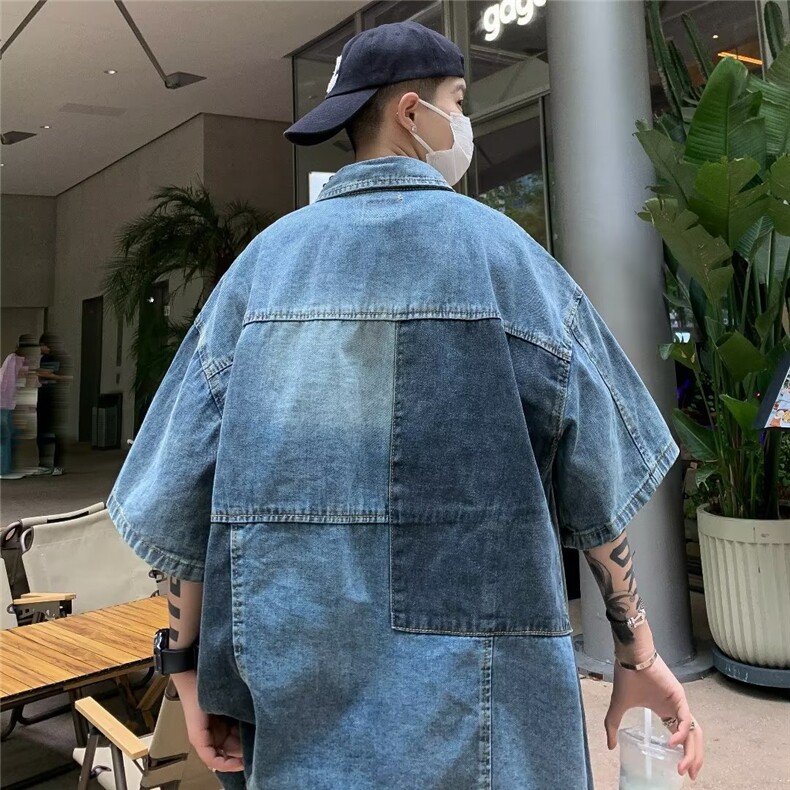 夏季新款衬衫潮流慵懒男方领衬衫P53,男装衬衫,星座1116-2