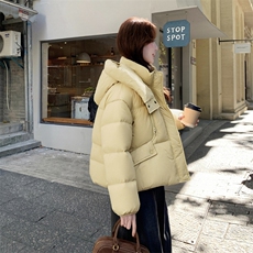 现货新款东大门加厚保暖羽绒服百搭连帽面包服女装外套女，女装羽绒服，网红馆