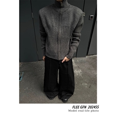 冬季厚款美拉德正肩短款高领双拉链开衫毛衣冬季外套男女，男装针织衫/毛衣，星座506A