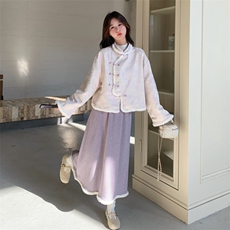 数据好有货紫色新中式套装5255P205K318，女装套装/套裙，2C176