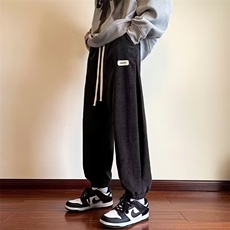 裤子男秋季加绒加厚宽松潮牌ins束脚卫裤男款运动休闲长裤秋冬款，男装休闲裤，星座1210-1
