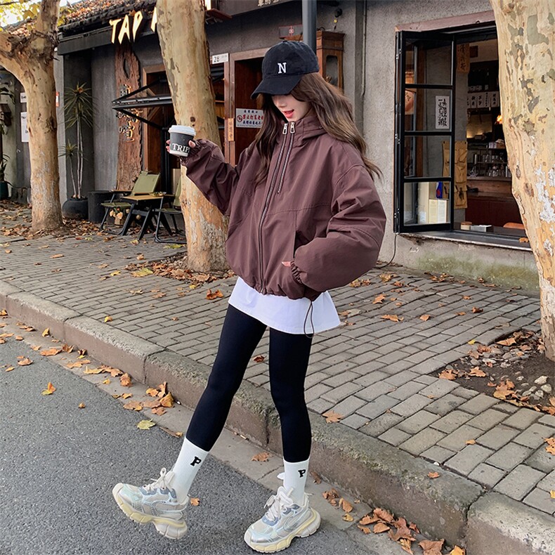 新款现货主推夹棉冲锋衣外套9918-P185-K268,女装短外套,2C129