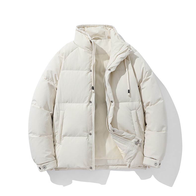 新标90%白鸭绒简约立领抽绳外套纯色加厚羽绒服ESY0205-P210，男装羽绒服，电商B306