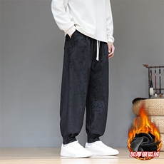 风冬季加厚银狐绒加绒裤男印花潮休闲裤xz815-k508p60，男装卫衣，星座815（原A203）
