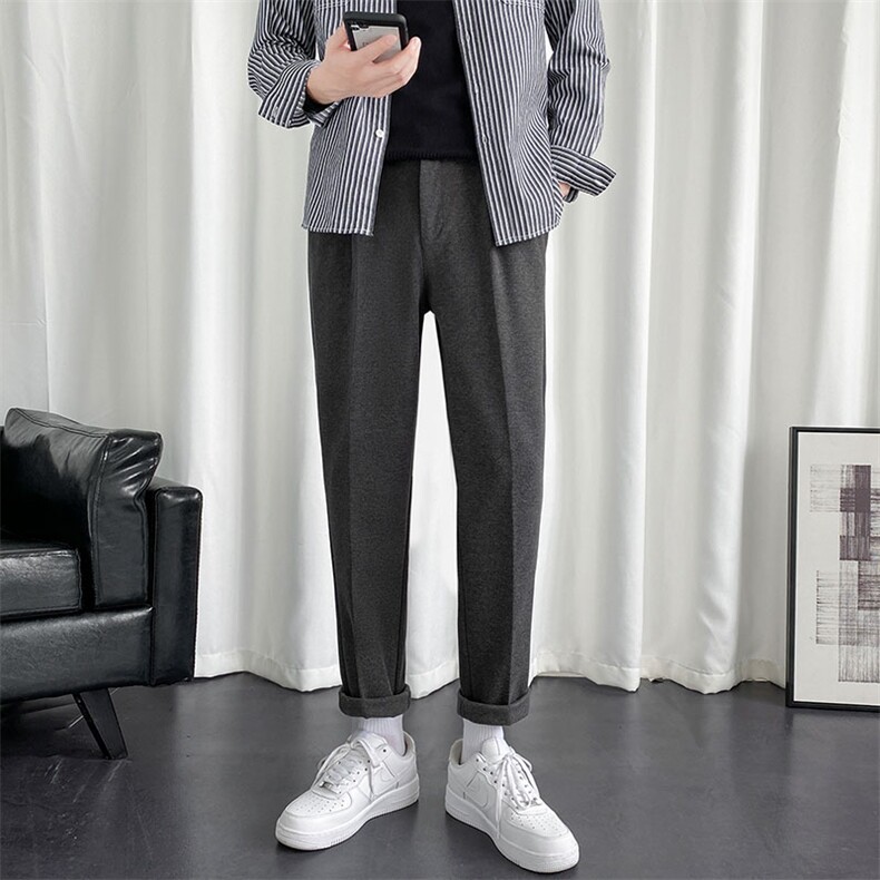 毛呢西裤男秋冬季新款宽松纯色休闲长裤CY86-P48，男装西裤，星座214-5