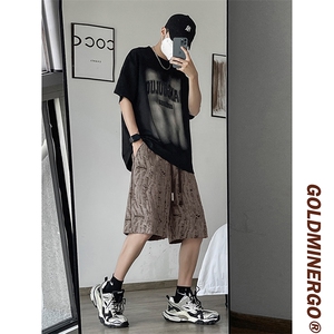 时尚潮牌ins男潮流春秋潮休闲裤简约五分裤镂空DK06542-P38图片